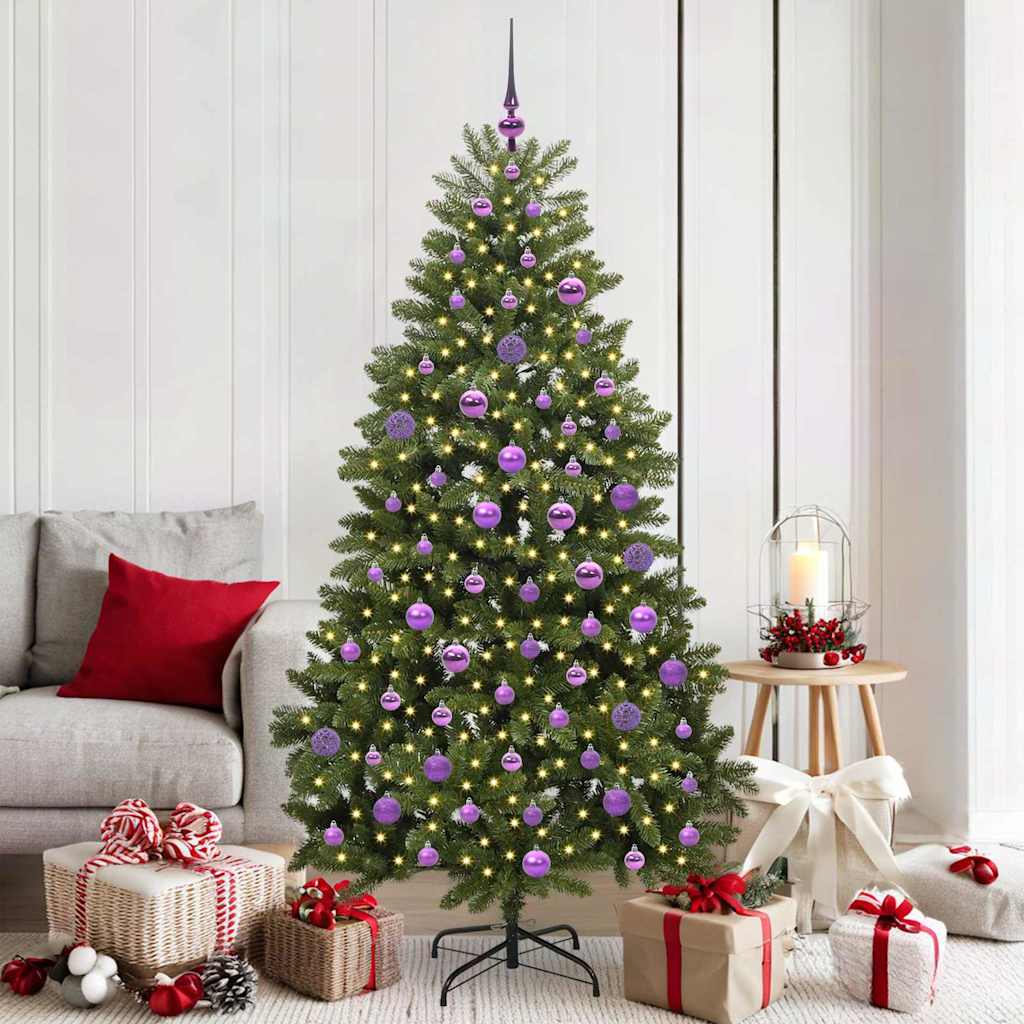 vidaXL Artificial Hinged Christmas Tree Green 180 cm PVC and Steel - 47710