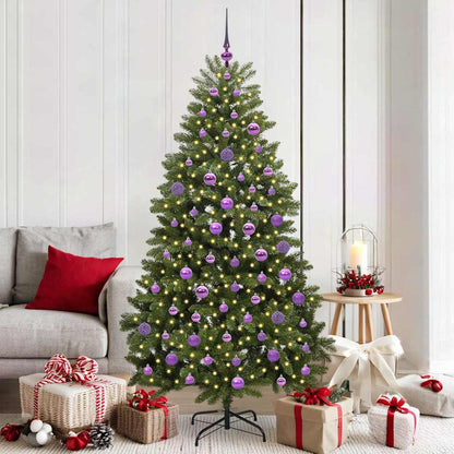 vidaXL Artificial Hinged Christmas Tree Green 180 cm PVC and Steel - 47710
