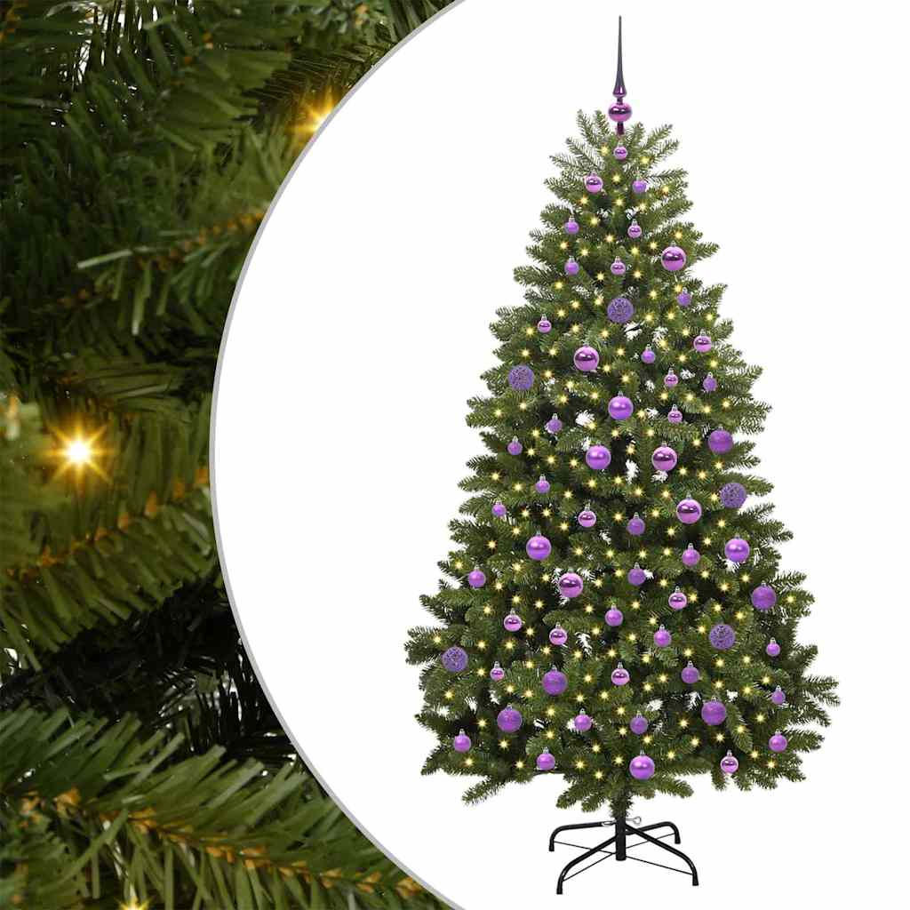 vidaXL Artificial Hinged Christmas Tree Green 180 cm PVC and Steel - 47710