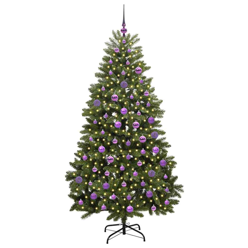vidaXL Artificial Hinged Christmas Tree Green 180 cm PVC and Steel - 47710