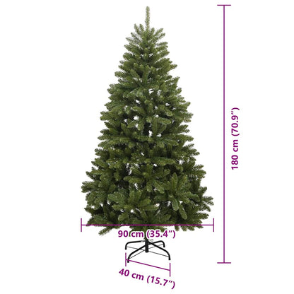vidaXL Artificial Hinged Christmas Tree Green 180 cm PVC and Steel - 47710