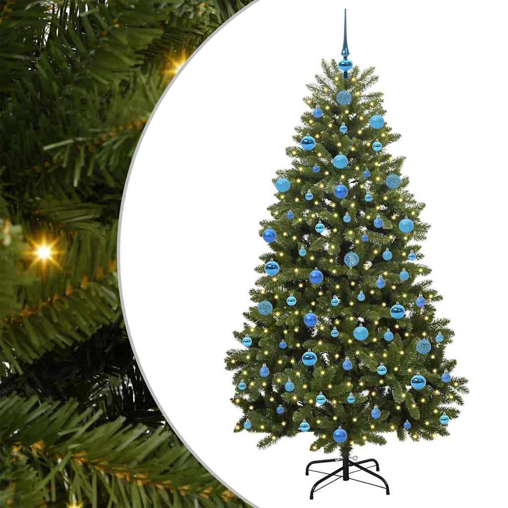 vidaXL Artificial Hinged Christmas Tree Green 180 cm PVC and Steel - 47713