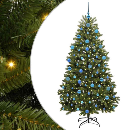 vidaXL Artificial Hinged Christmas Tree Green 180 cm PVC and Steel - 47713