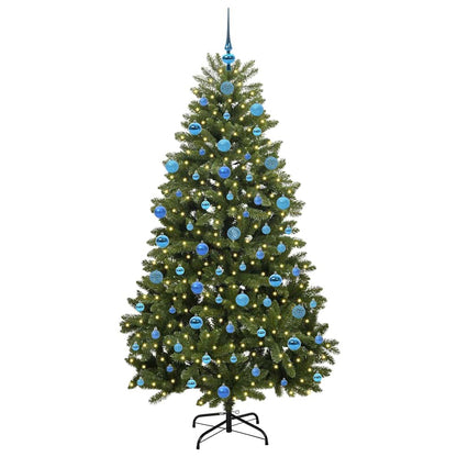 vidaXL Artificial Hinged Christmas Tree Green 180 cm PVC and Steel - 47713