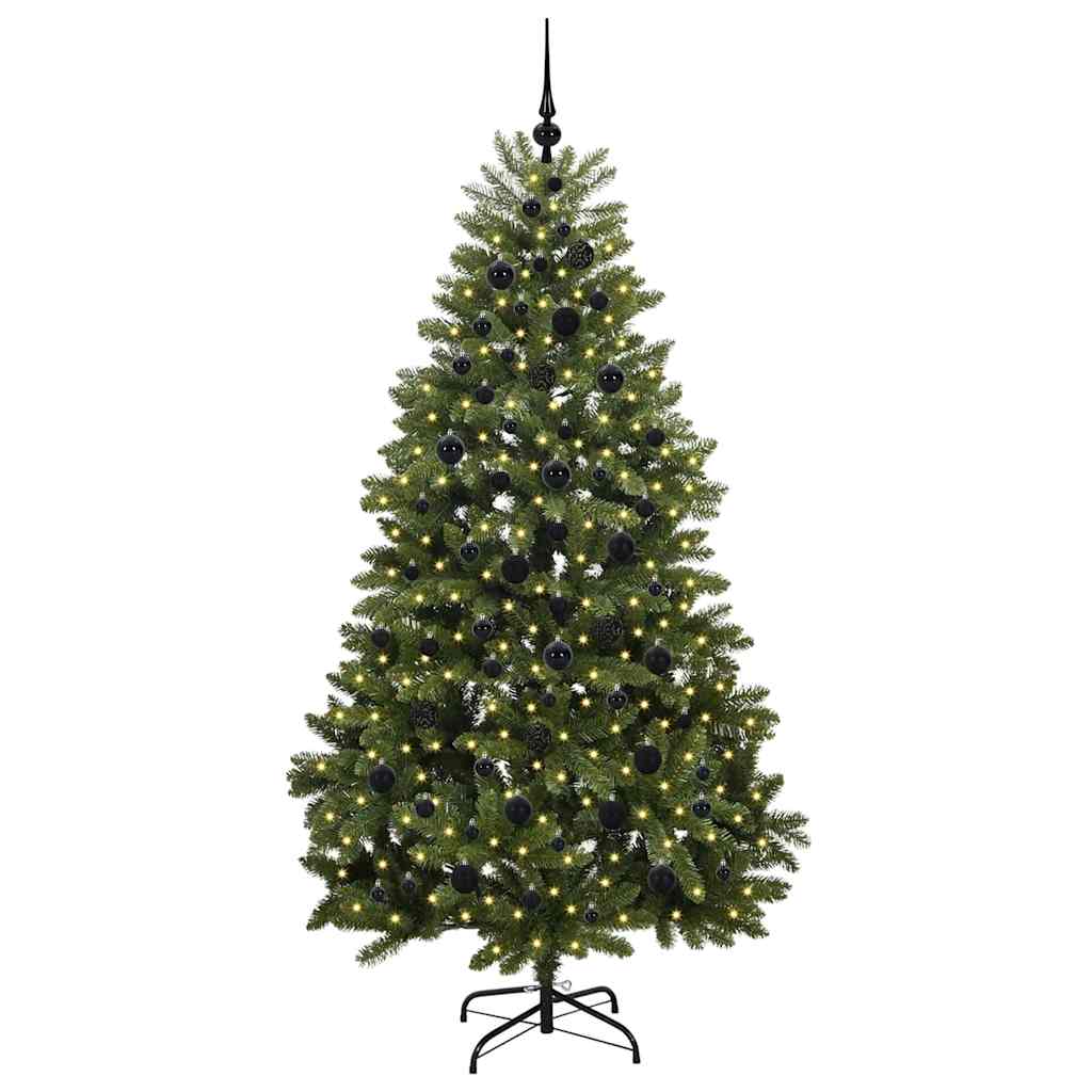 vidaXL Artificial Hinged Christmas Tree Green 210 cm PVC and Steel