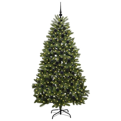vidaXL Artificial Hinged Christmas Tree Green 210 cm PVC and Steel