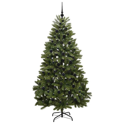 vidaXL Artificial Hinged Christmas Tree Green 210 cm PVC and Steel