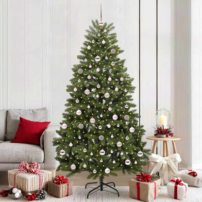 vidaXL Artificial Hinged Christmas Tree Green 210 cm PVC and Steel - 47731