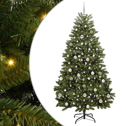 vidaXL Artificial Hinged Christmas Tree Green 210 cm PVC and Steel - 47731