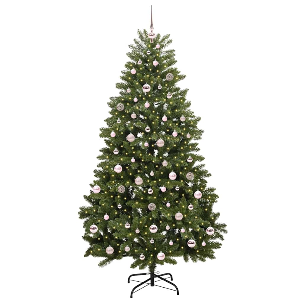 vidaXL Artificial Hinged Christmas Tree Green 210 cm PVC and Steel - 47731