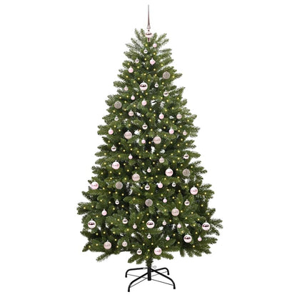 vidaXL Artificial Hinged Christmas Tree Green 210 cm PVC and Steel - 47731