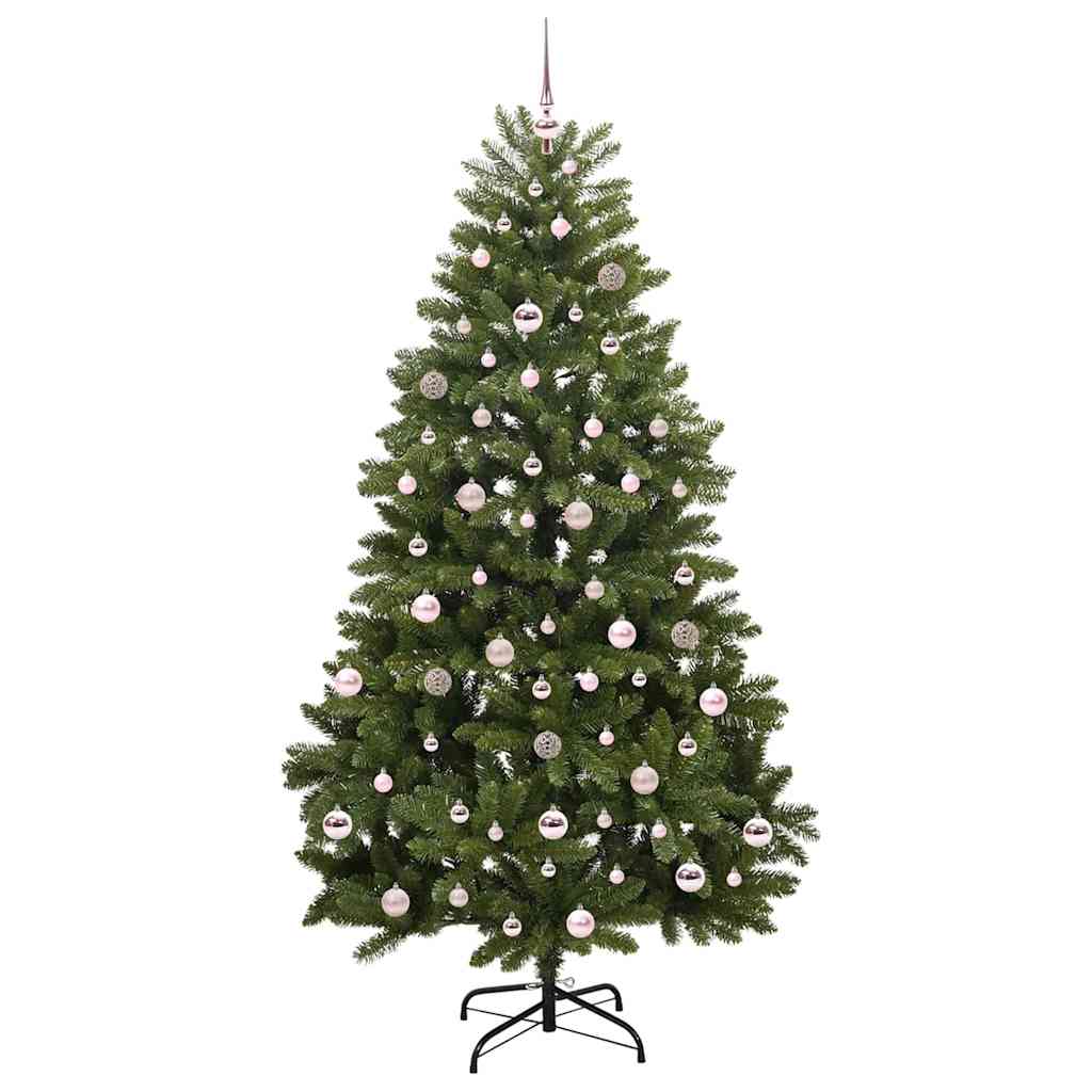 vidaXL Artificial Hinged Christmas Tree Green 210 cm PVC and Steel - 47731