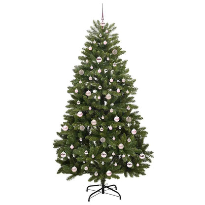 vidaXL Artificial Hinged Christmas Tree Green 210 cm PVC and Steel - 47731