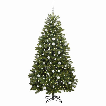 vidaXL Artificial Hinged Christmas Tree Green 210 cm PVC and Steel - 47742