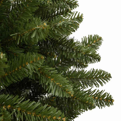 vidaXL Artificial Hinged Christmas Tree Green 210 cm PVC and Steel - 47745