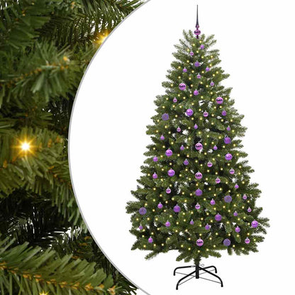 vidaXL Artificial Hinged Christmas Tree Green 210 cm PVC and Steel - 47745