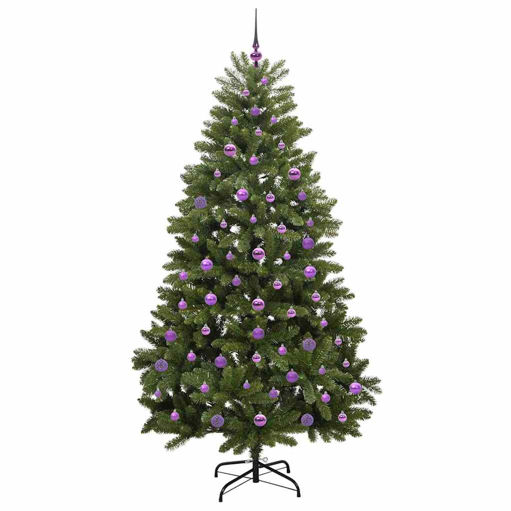 vidaXL Artificial Hinged Christmas Tree Green 210 cm PVC and Steel - 47745