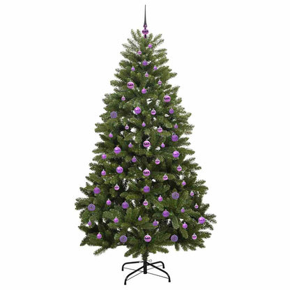 vidaXL Artificial Hinged Christmas Tree Green 210 cm PVC and Steel - 47745