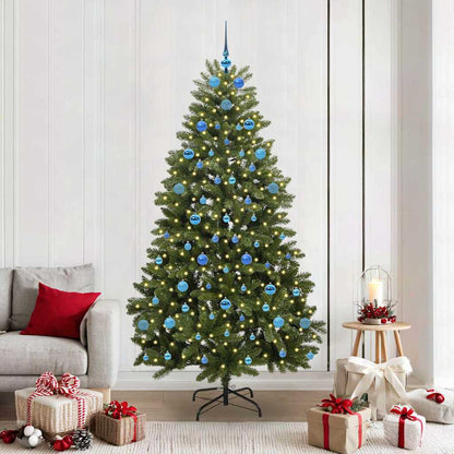 vidaXL Artificial Hinged Christmas Tree Green 210 cm PVC and Steel - 47752