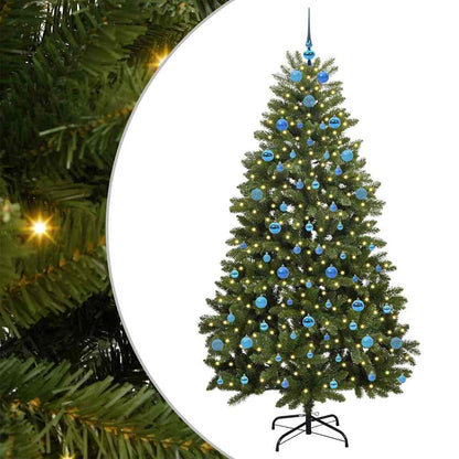 vidaXL Artificial Hinged Christmas Tree Green 210 cm PVC and Steel - 47752