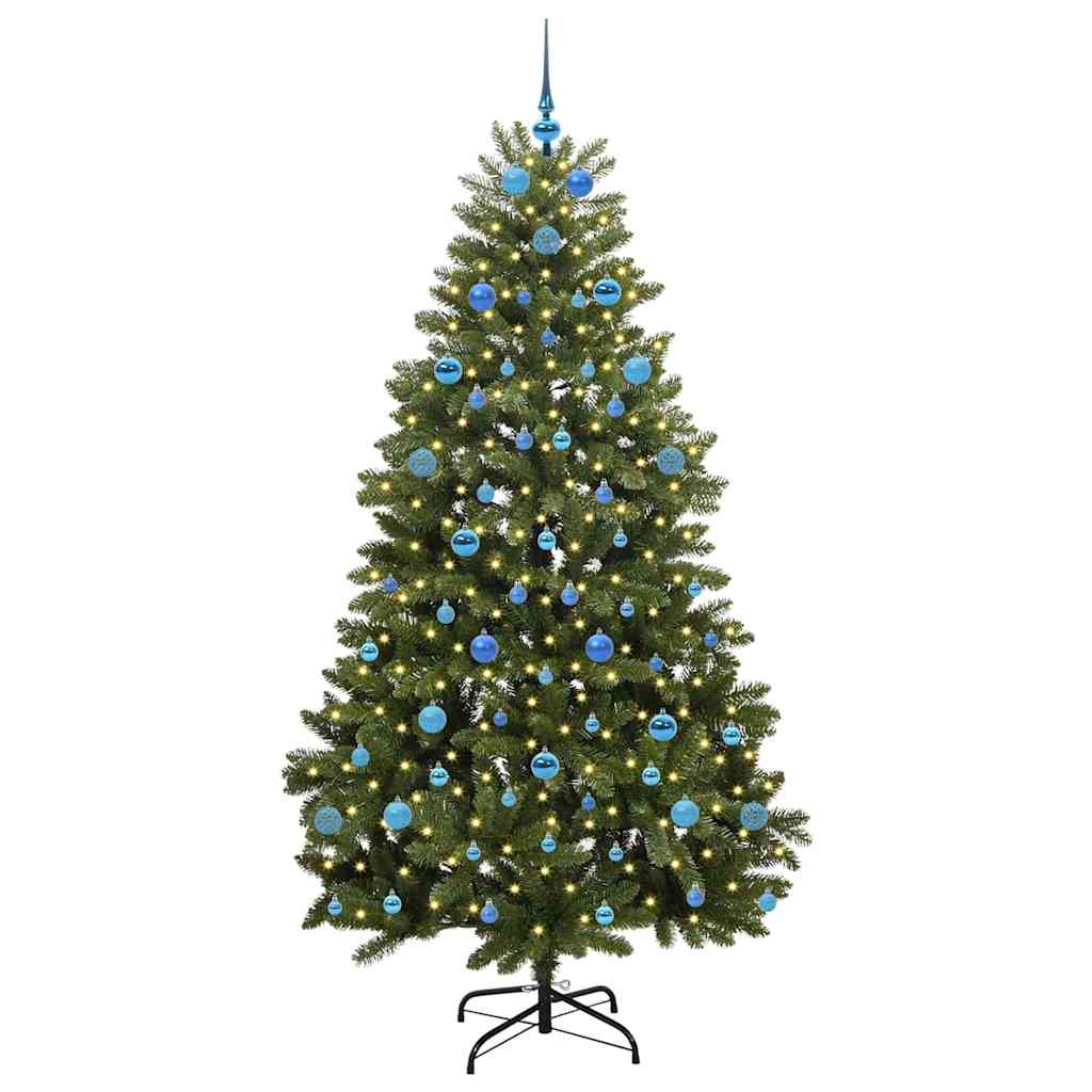 vidaXL Artificial Hinged Christmas Tree Green 210 cm PVC and Steel - 47752