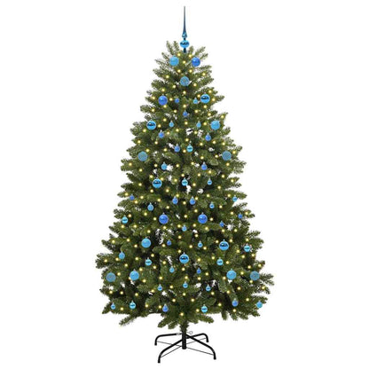 vidaXL Artificial Hinged Christmas Tree Green 210 cm PVC and Steel - 47752