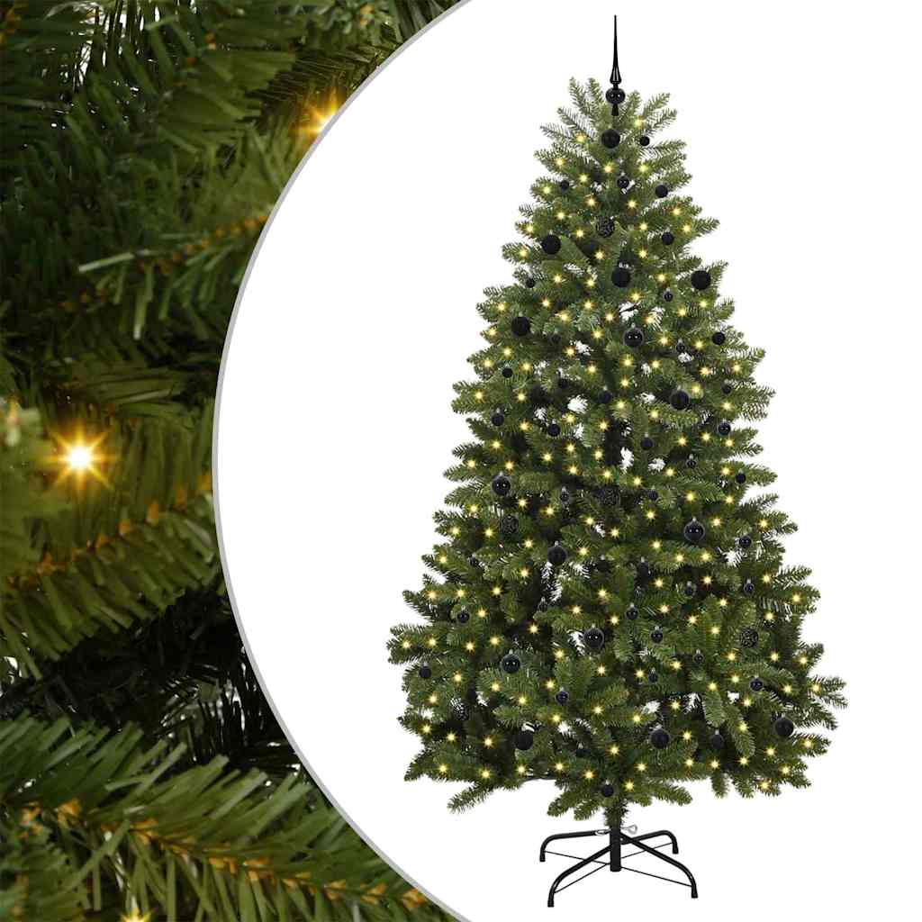 vidaXL Artificial Hinged Christmas Tree Green 240 cm PVC and Steel