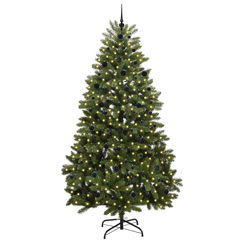 vidaXL Artificial Hinged Christmas Tree Green 240 cm PVC and Steel