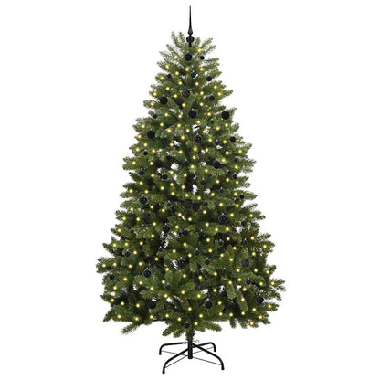vidaXL Artificial Hinged Christmas Tree Green 240 cm PVC and Steel