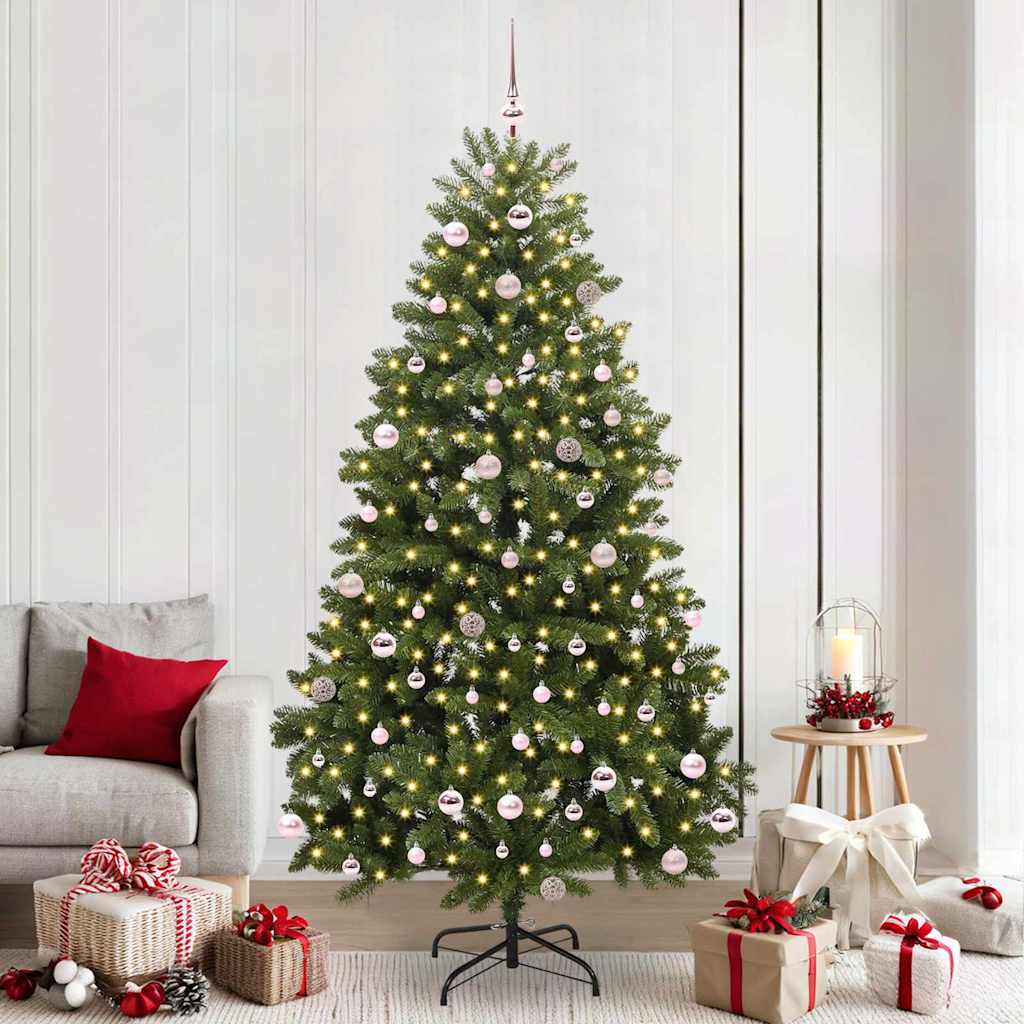 vidaXL Artificial Hinged Christmas Tree Green 240 cm PVC and Steel - 47772
