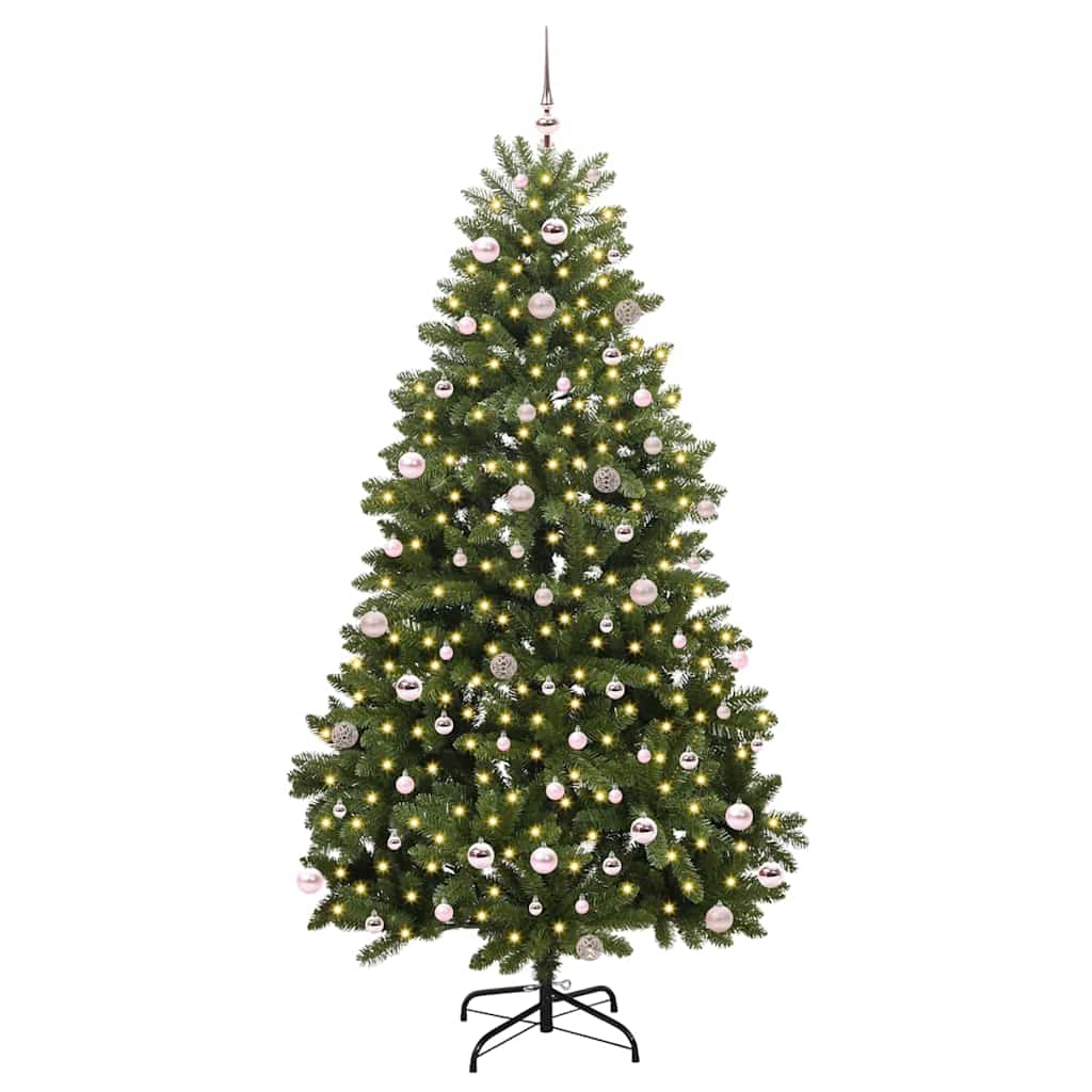 vidaXL Artificial Hinged Christmas Tree Green 240 cm PVC and Steel - 47772