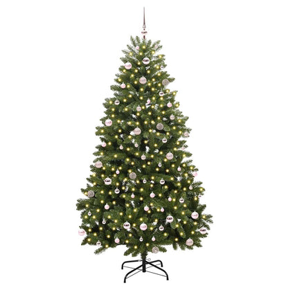 vidaXL Artificial Hinged Christmas Tree Green 240 cm PVC and Steel - 47772