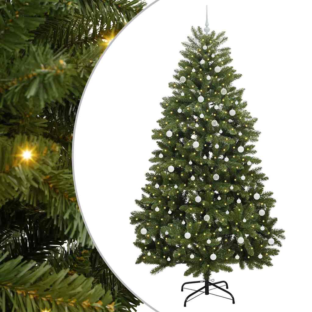 vidaXL Artificial Hinged Christmas Tree Green 240 cm PVC and Steel - 47785
