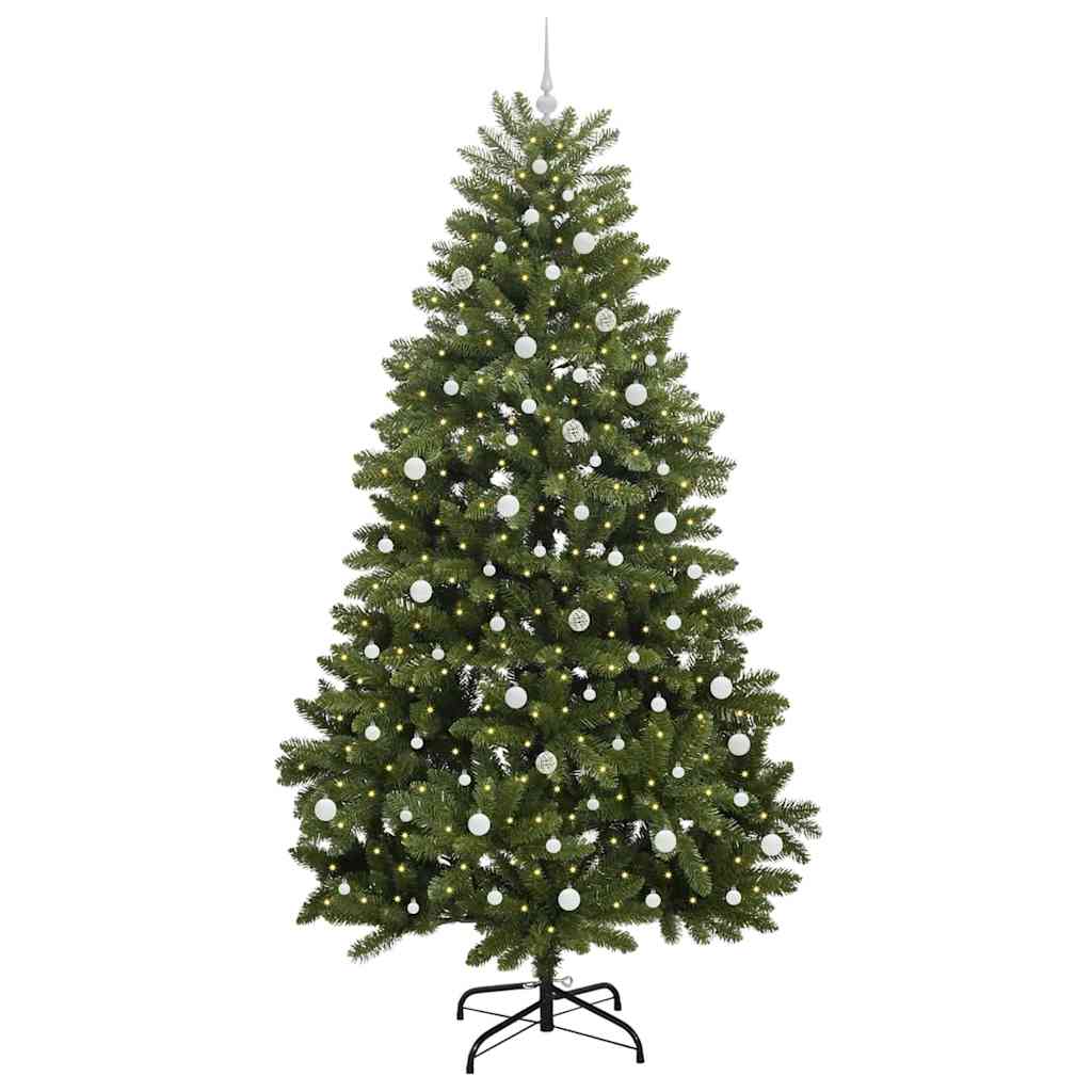 vidaXL Artificial Hinged Christmas Tree Green 240 cm PVC and Steel - 47785