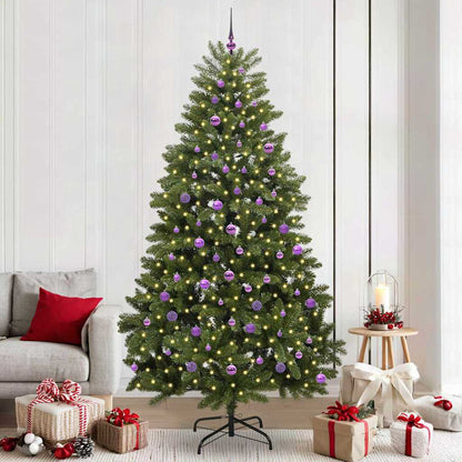 vidaXL Artificial Hinged Christmas Tree Green 240 cm PVC and Steel - 47796