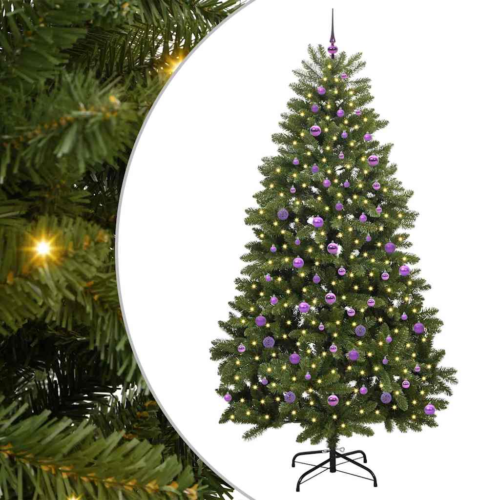 vidaXL Artificial Hinged Christmas Tree Green 240 cm PVC and Steel - 47796