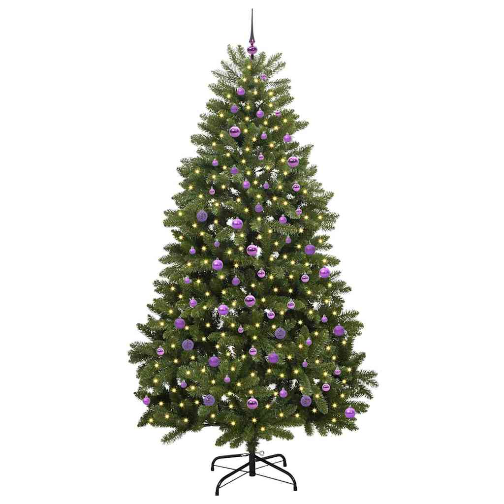 vidaXL Artificial Hinged Christmas Tree Green 240 cm PVC and Steel - 47796