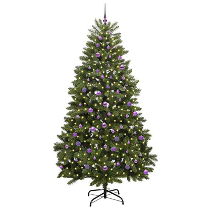 vidaXL Artificial Hinged Christmas Tree Green 240 cm PVC and Steel - 47796