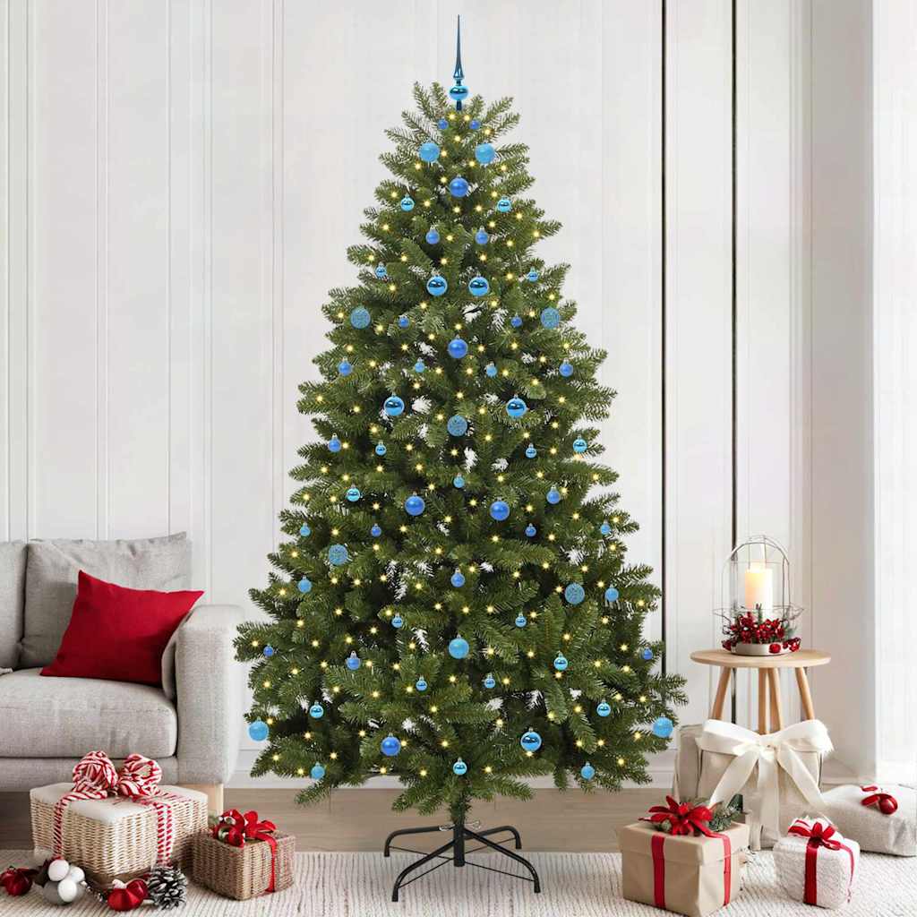 vidaXL Artificial Hinged Christmas Tree Green 240 cm PVC and Steel - 47797