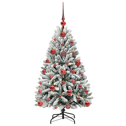 vidaXL Artificial Hinged Christmas Tree Green and White 120 cm