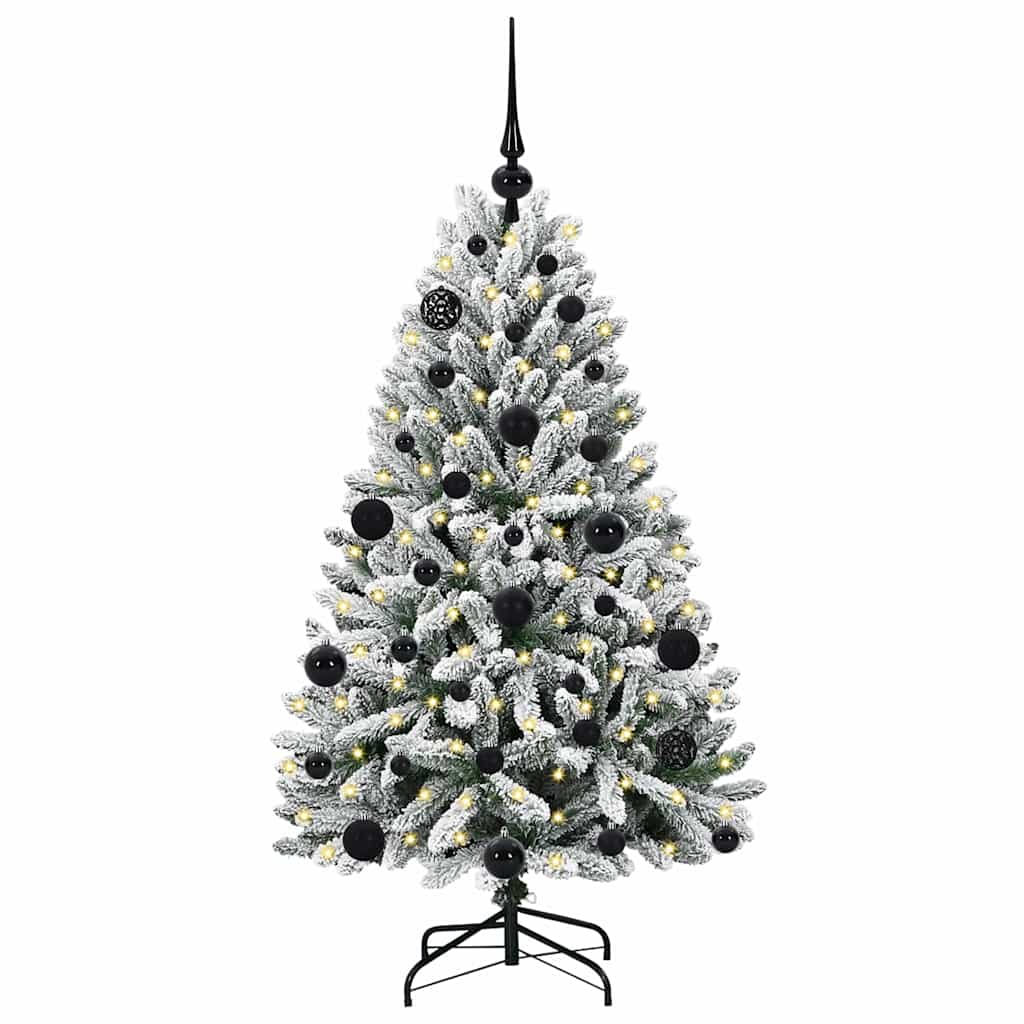 vidaXL Artificial Hinged Christmas Tree Green and White 120 cm - 47815