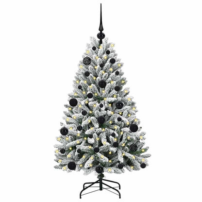 vidaXL Artificial Hinged Christmas Tree Green and White 120 cm - 47815