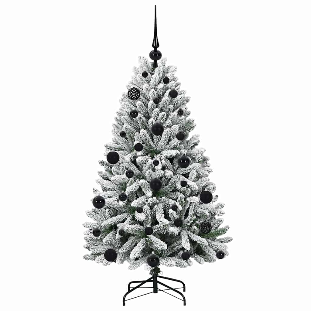 vidaXL Artificial Hinged Christmas Tree Green and White 120 cm - 47815