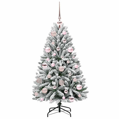 vidaXL Artificial Hinged Christmas Tree Green and White 120 cm - 47828
