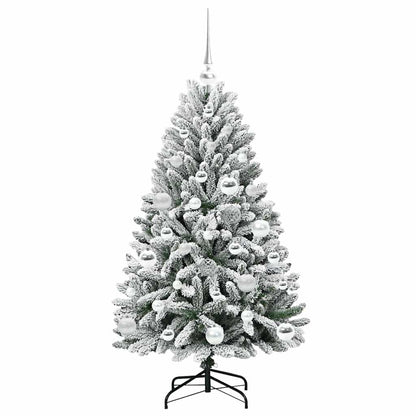 vidaXL Artificial Hinged Christmas Tree Green and White 120 cm - 47844