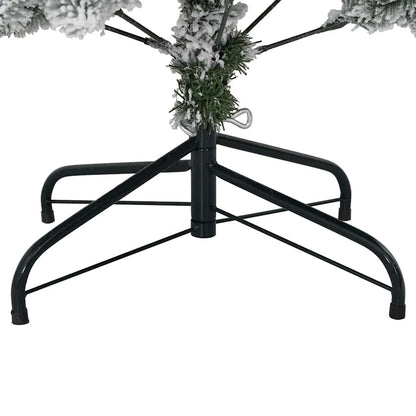 vidaXL Artificial Hinged Christmas Tree Green and White 120 cm - 47848