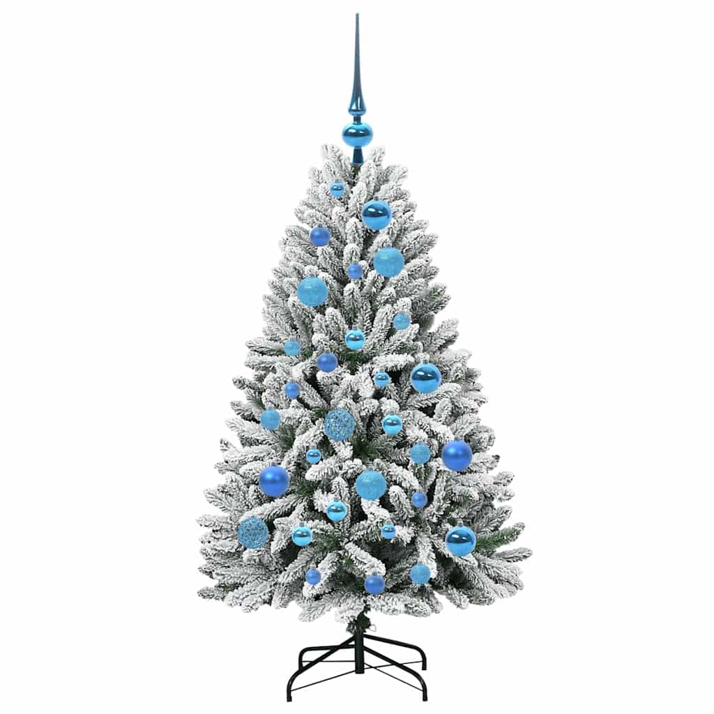 vidaXL Artificial Hinged Christmas Tree Green and White 120 cm - 47848