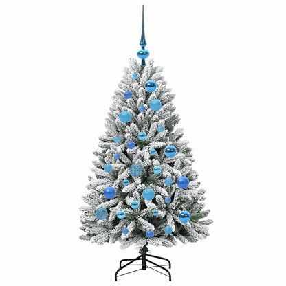 vidaXL Artificial Hinged Christmas Tree Green and White 120 cm - 47848