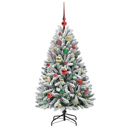 vidaXL Artificial Hinged Christmas Tree Green and White 120 cm - 47851