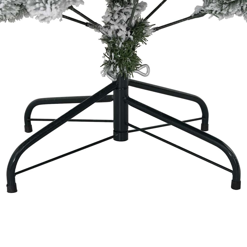 vidaXL Artificial Hinged Christmas Tree Green and White 150 cm